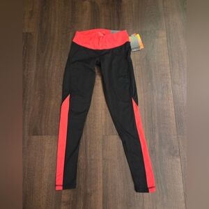 NWT Tek Gear Red and Black Fitted Leggings
